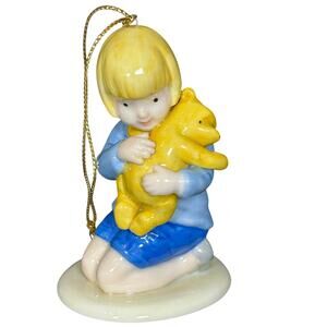 Disney Christopher Robin Pooh Bear "How I Do Love You" Porcelain Ornament!